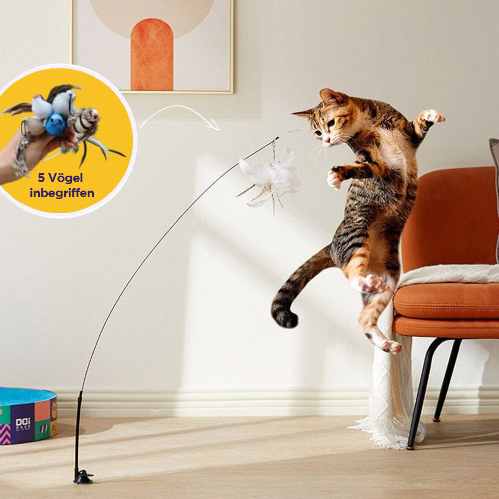 MagischePfoten™ Interaktives Katzenspielzeug-Set mit Vogelsimulation